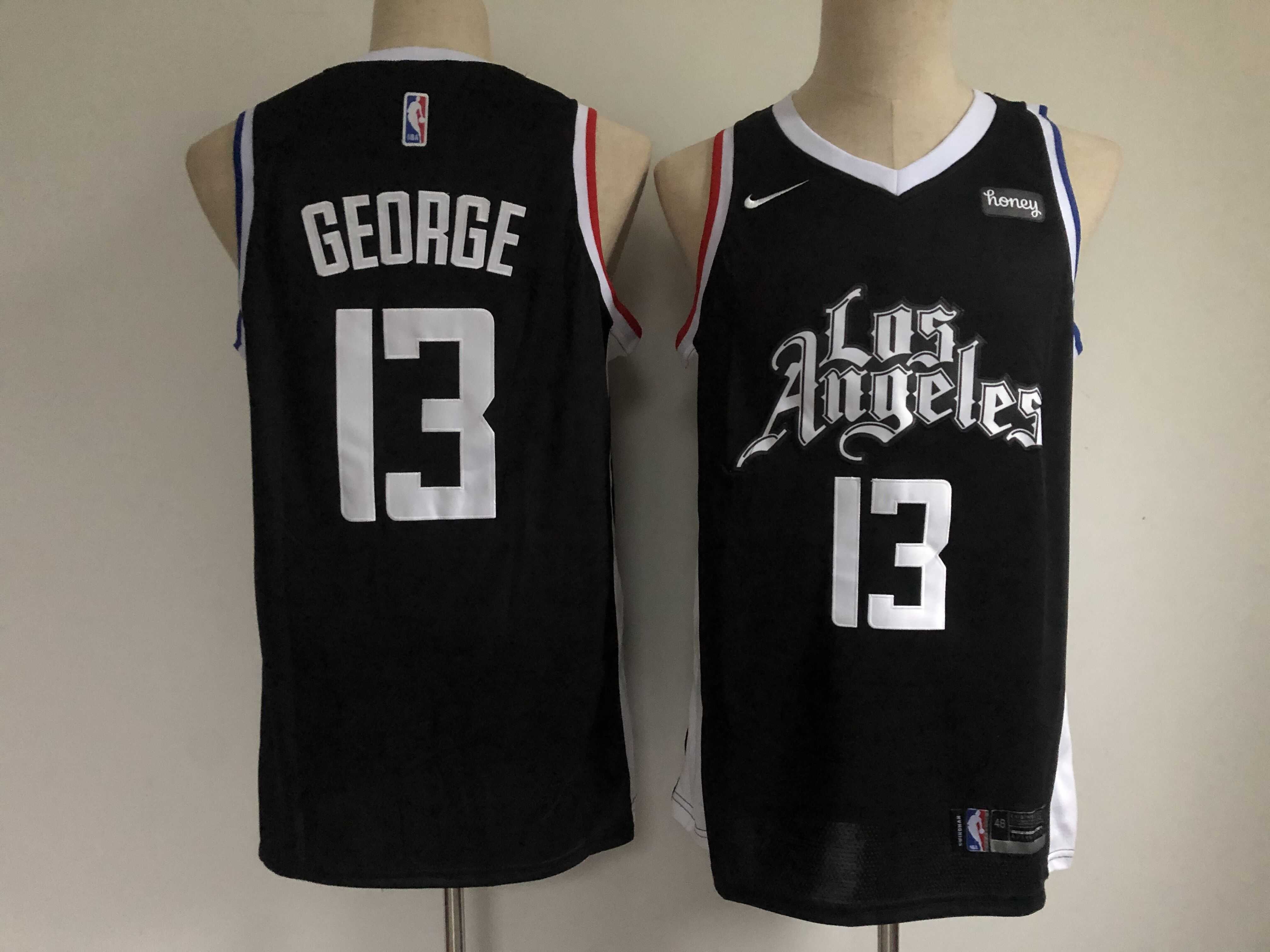 Men Los Angeles Clippers 13 George black City Edition Game Nike NBA Jerseys